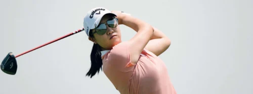 Rose Zhang in golfing action