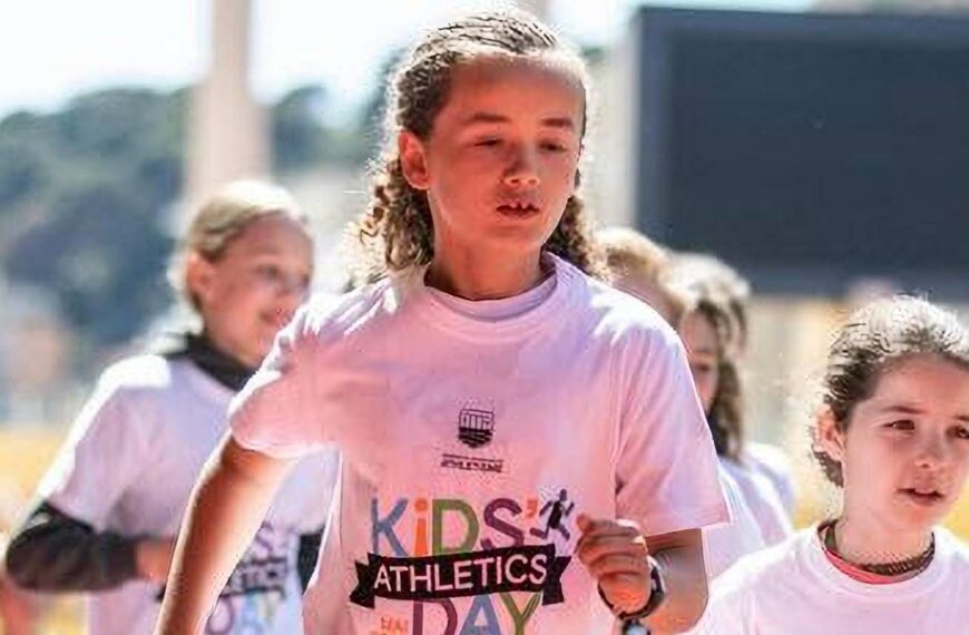 children race wearing kids athletics day t-shirts