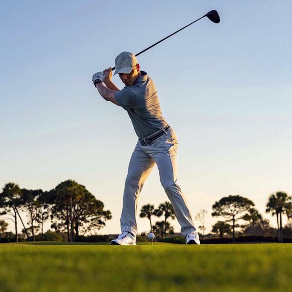 Golfer wearing garmin's approach s70 series