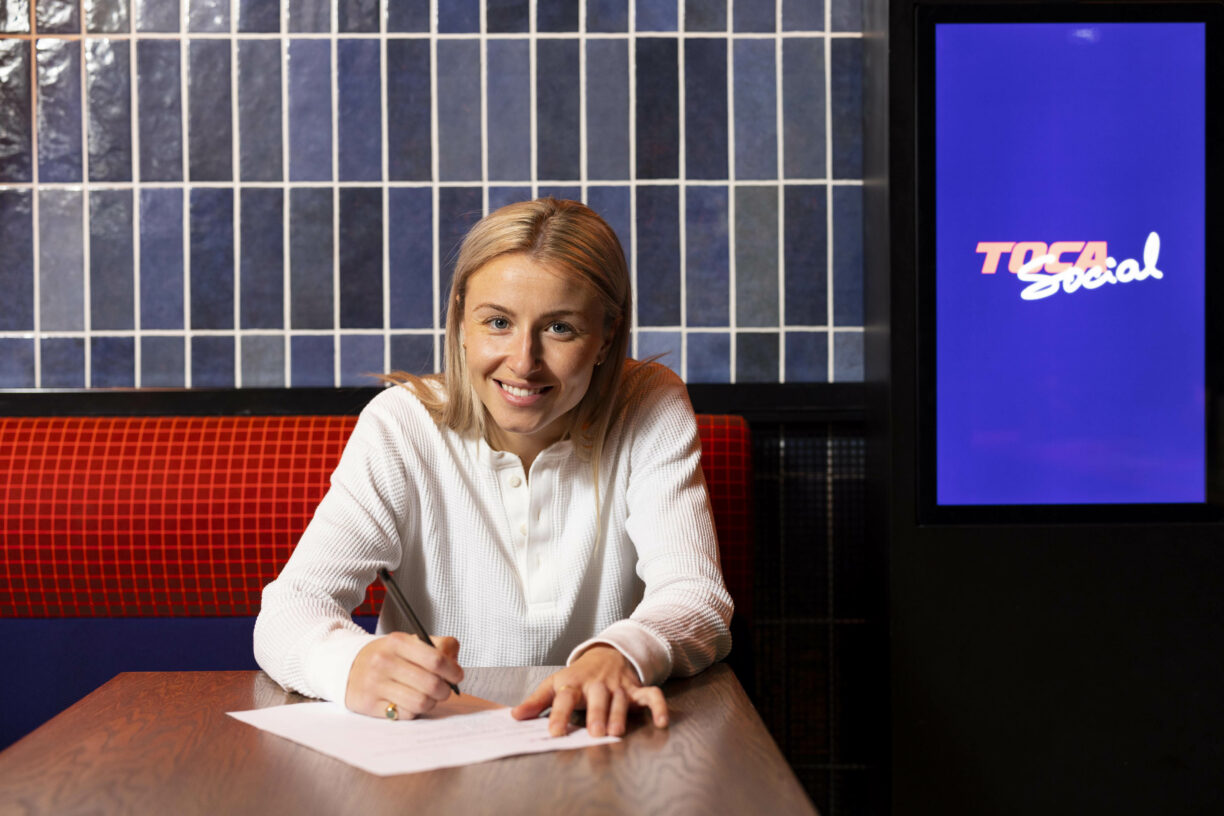 England captain leah williamson at toca social at the o2 as she becomes an equity stakeholder in toca football inc