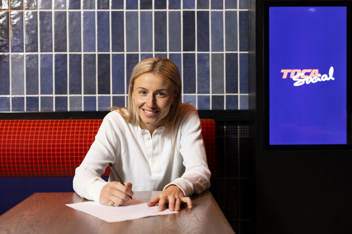 England captain Leah Williamson at TOCA Social at the O2 as she becomes an equity stakeholder in TOCA Football Inc 