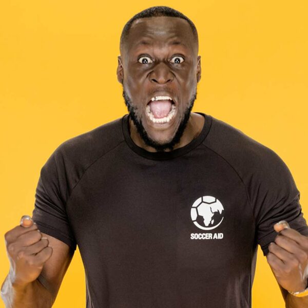 stormzy celebrates soccer aid