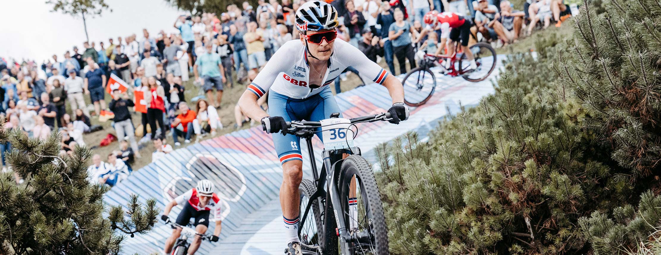 Thomas pidcock of great britain as he rides to gold in the men’s mountain bike competition during the european championships 2022 at munich, germany on august 19, 2022