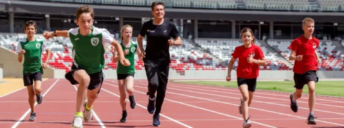 Lord Sebastian Coe races against youngsters