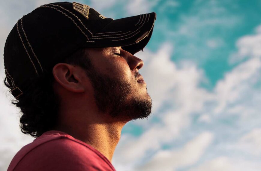 Young man looking at peace