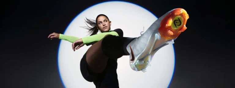 female footballer wearing nike phantom luna