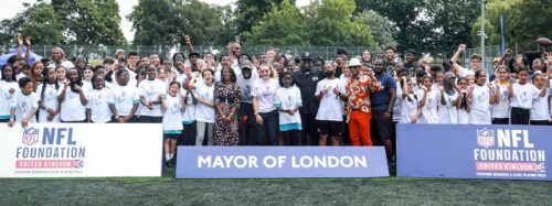 Efe Obada, in partnership with the NFL Foundation UK, the Greater London Authority and the BIGKID Foundation, hosted a youth camp