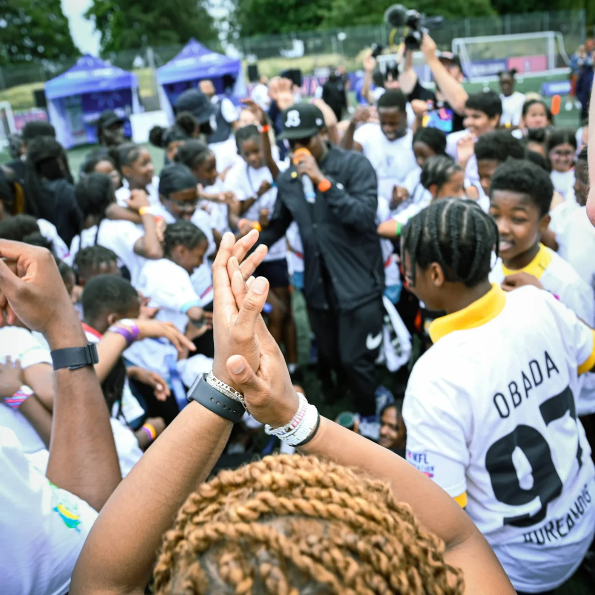 Efe Obada, in partnership with the NFL Foundation UK, the Greater London Authority and the BIGKID Foundation, hosted a youth camp