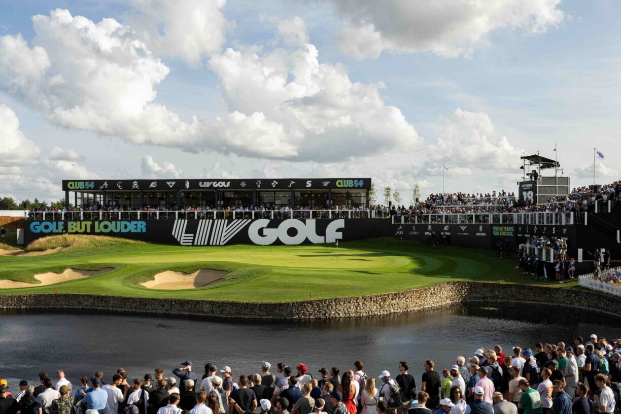 Fans watched as the leading group made their way to the 18th green at the Centurion Club.