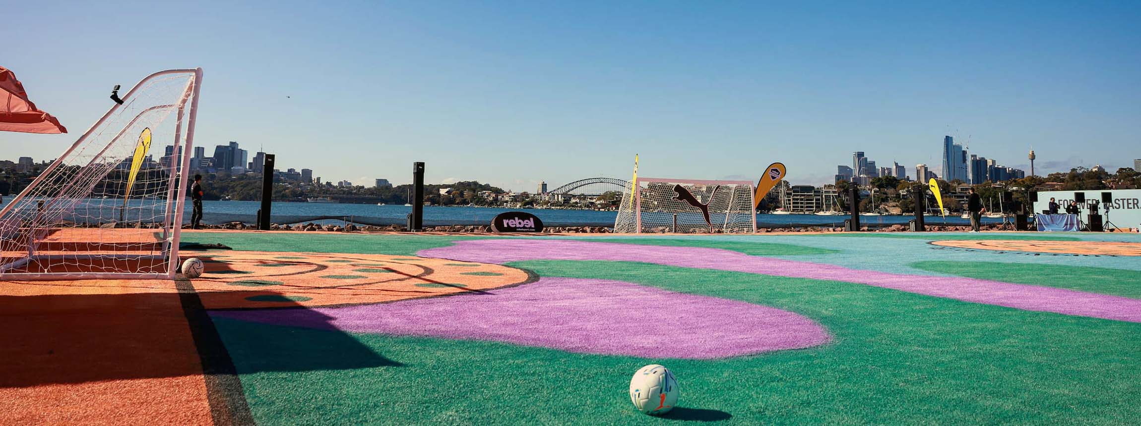 Puma pitch 4 with sydney harbor in background