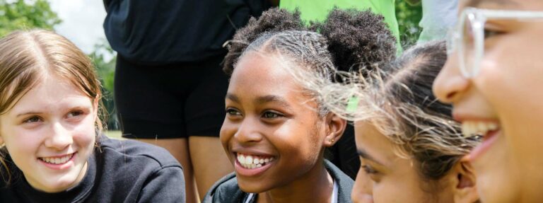 young sports girls smiling