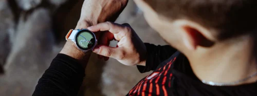 Polar wearer checks out their watch