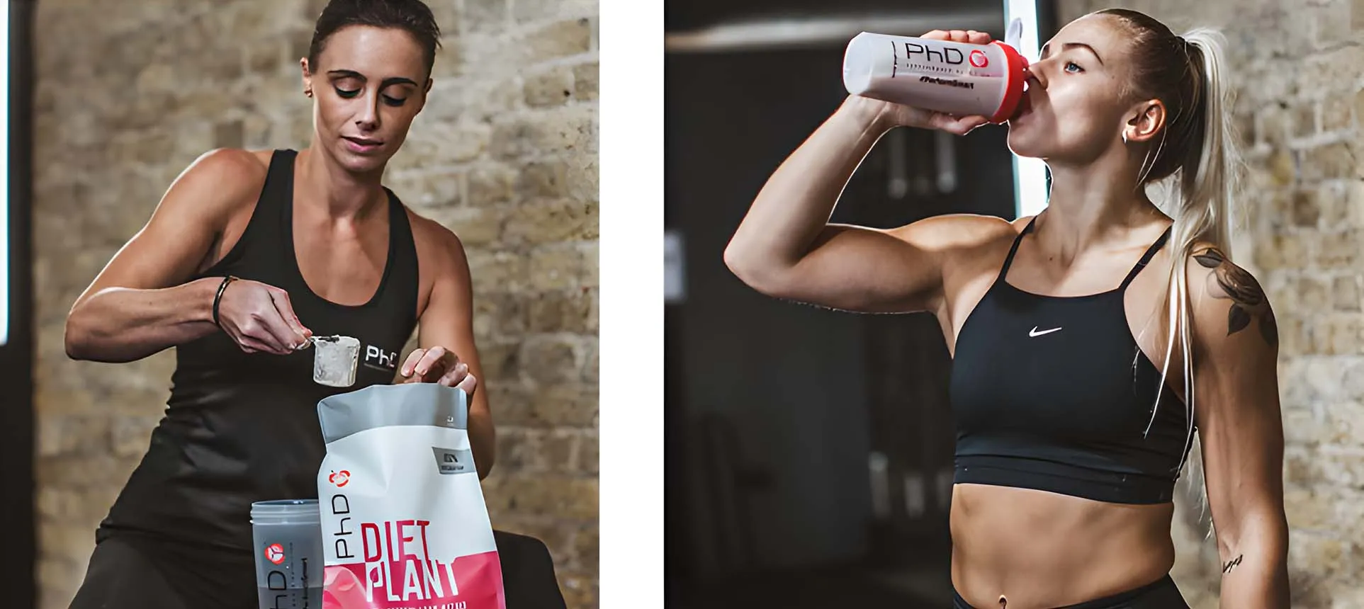 fit looking women drinking phd diet supplement