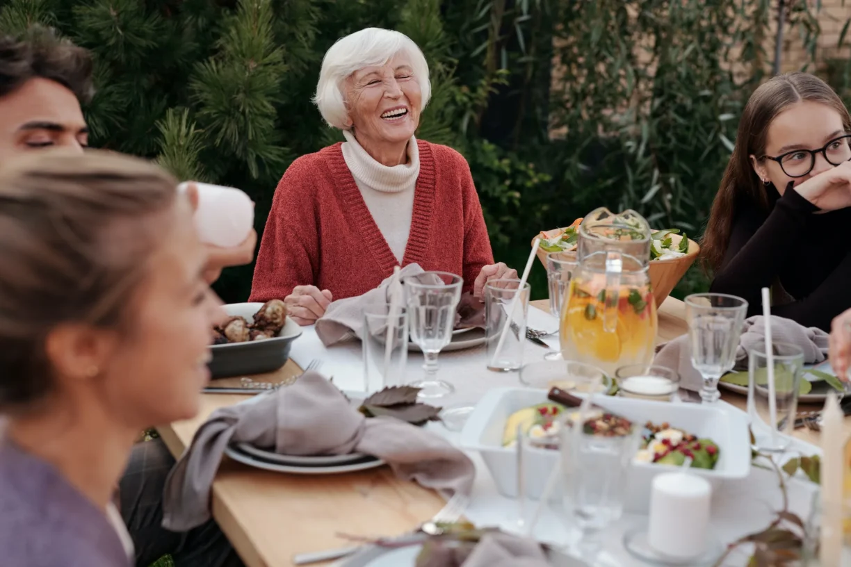 happy-family-enjoying-dinner-in-garden