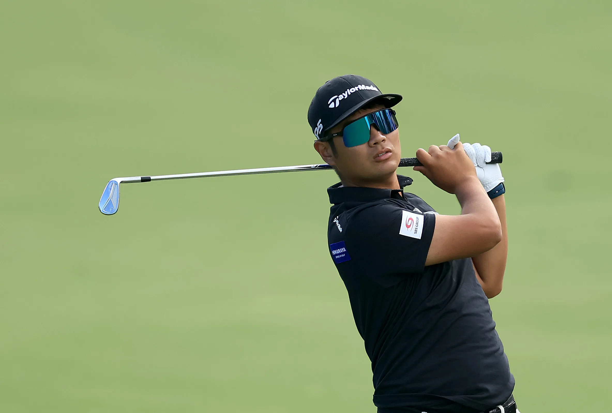 Ryo Hisatsune of Japan plays a shot during the pro-am as a preview for the DP World Tour Championship on the Earth Course at Jumeirah