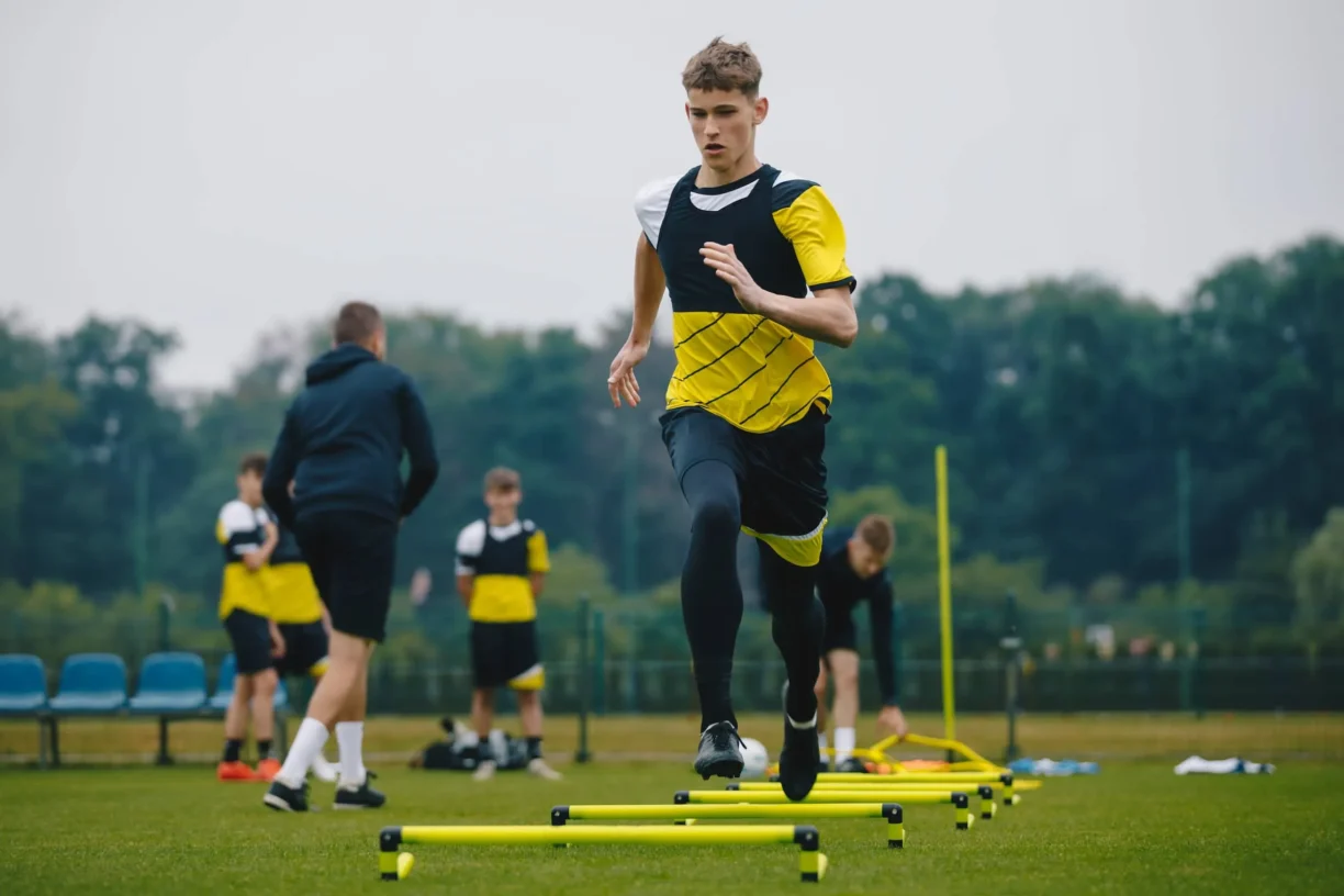 Teenager Boy Soccer Player in Training