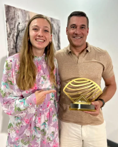 Femke Bol and Laurent Meuwly