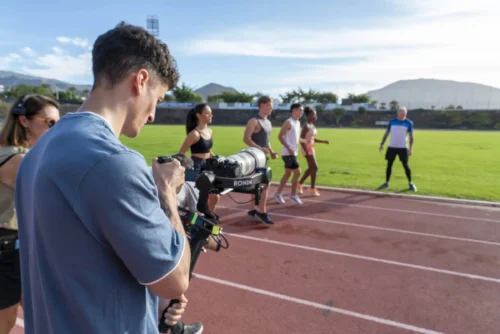 Iwan Thomas training athletes trackside