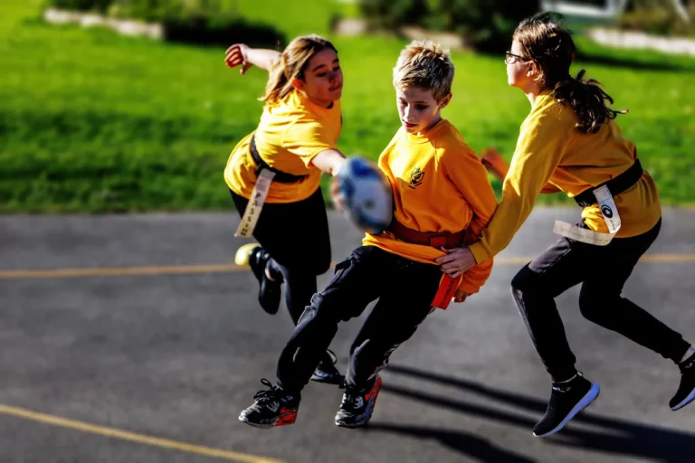 The Elms Children playing Tag Rugby