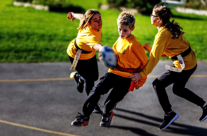 The Elms Children playing Tag Rugby