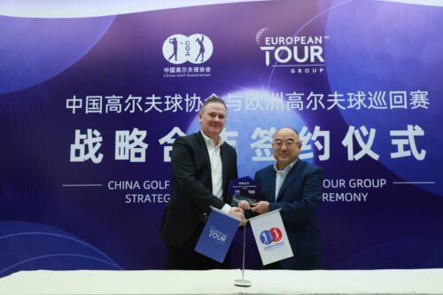 Ben Cowen, DP World Tour Chief Tournament Business Officer, and Tian Xiaojun, China Golf Association Vice Chairman