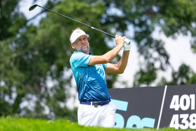 Ian Poulter competing in LIV Golf Bedminster