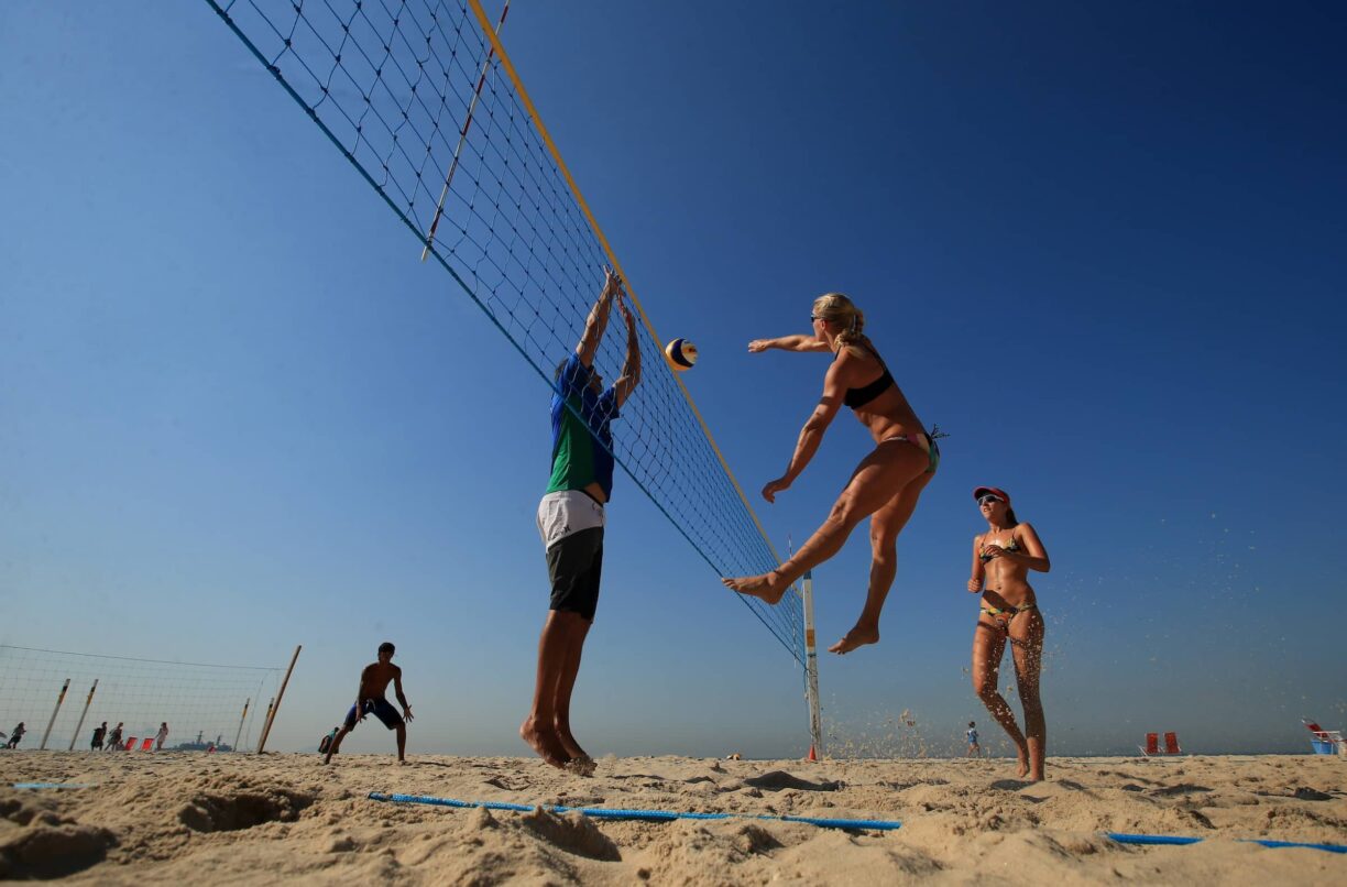 Volleyball players on the beach