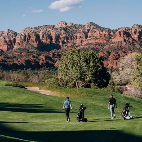 Stewart Golf Trolley being used on golf course