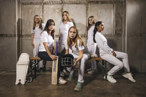 Cricket Women wearing Maiden Cricket Apparel