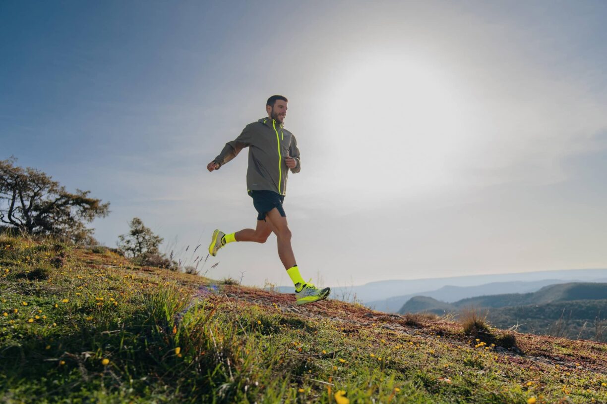 Andreu Simon running in ASICS Trail Shoes