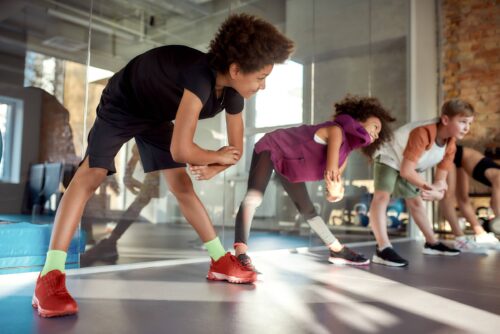 Young people exercising