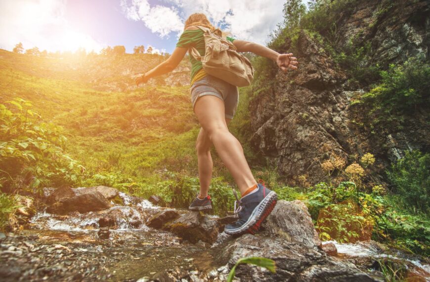 hiker walking a trail