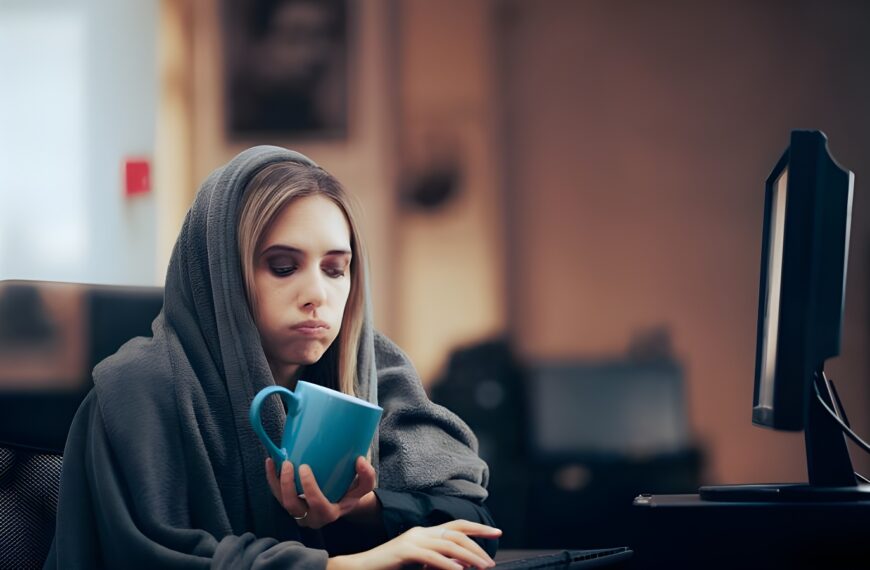 Woman covered in a blanket