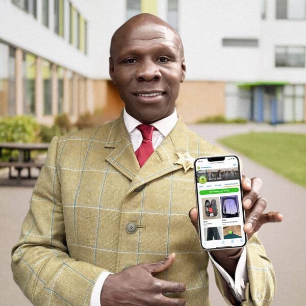 Chris Eubank with Trust Huddle phone app