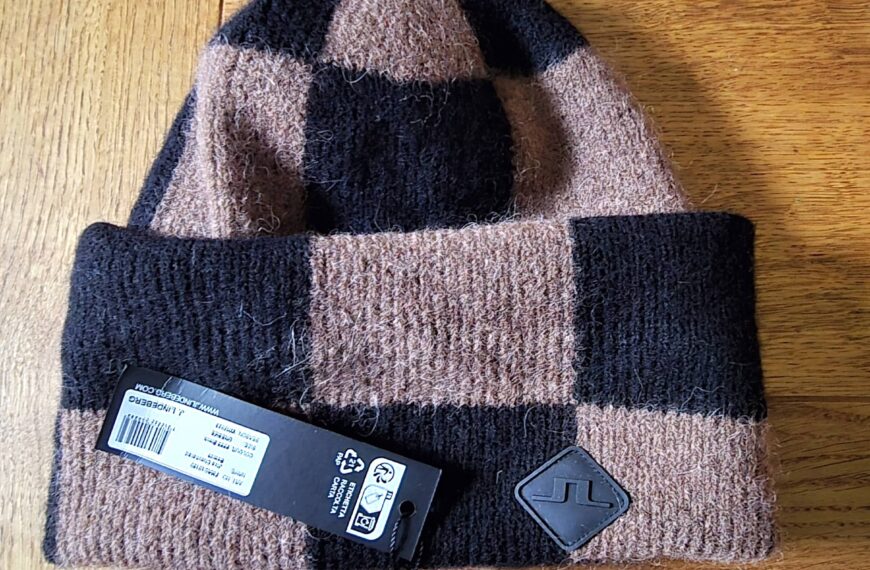 J.Lindeberg Black Chequered Beanie