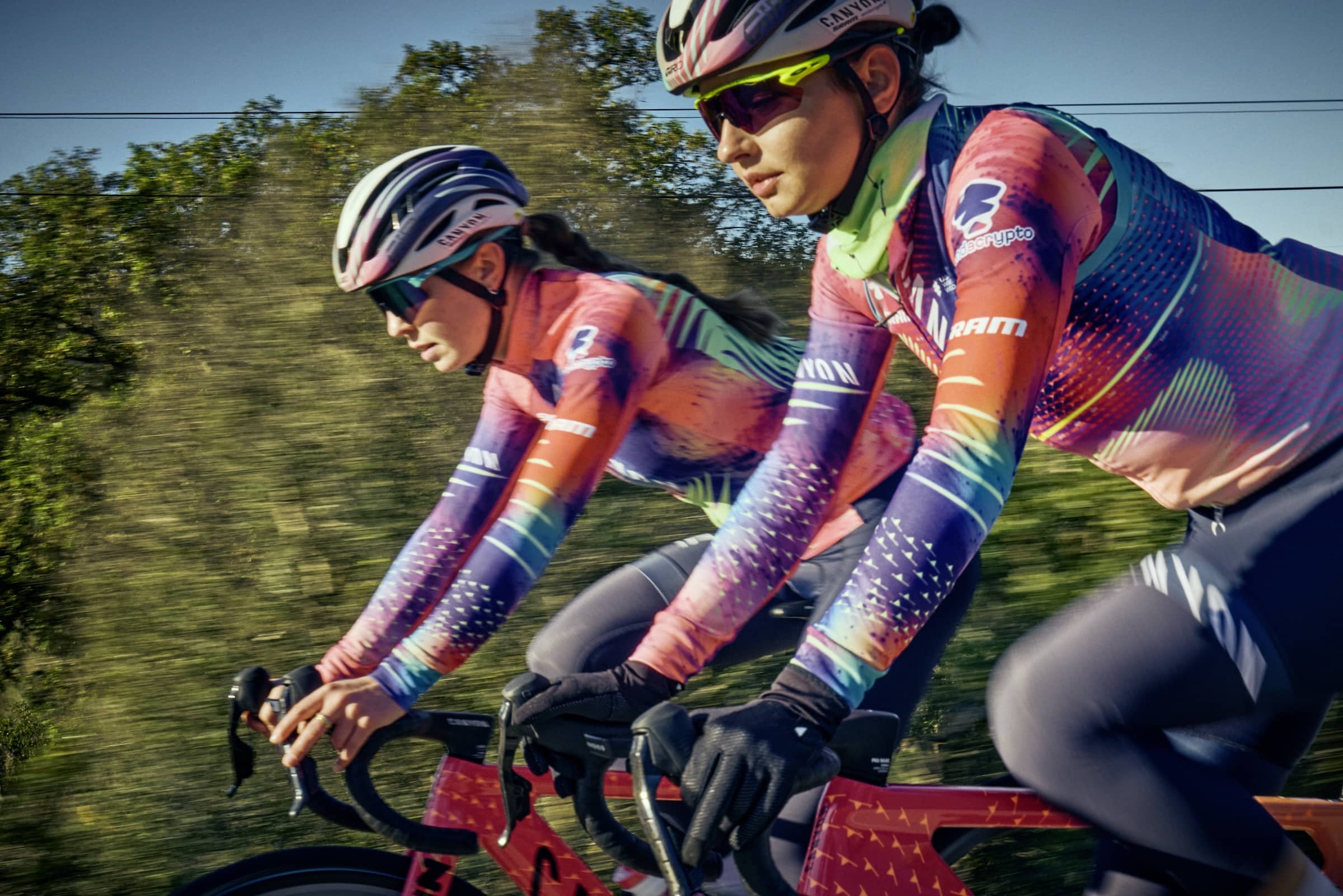 Cyclists Wearing Canyon::SRAM Racing Kit