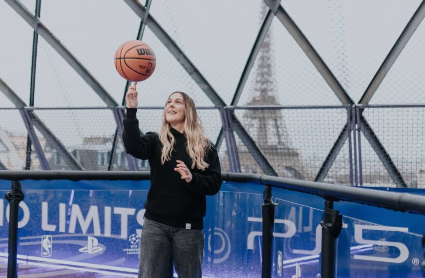 England goalkeeper, Mary Earps at the PlayStation Crossover Concept Court event in Paris