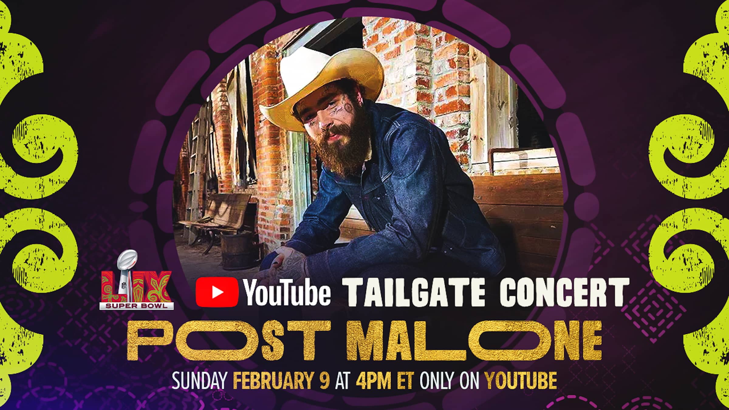 Post Malone Set to Rock the Super Bowl LIX Pregame Show with YouTube Tailgate Concert