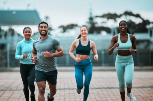 Race for training, fitness and health with wellness and smile