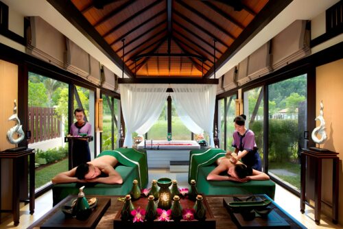 Couple having a massage in Vietnamese Spa Massage Room