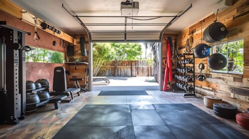 Minimalist garage home gym