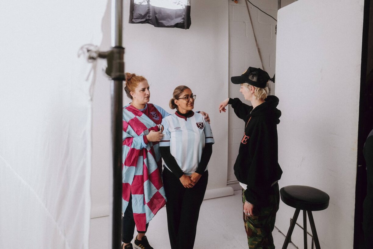 Photographer Lydia Garnett with Neelam Karim and Robina Ahmed from Inclusive Irons