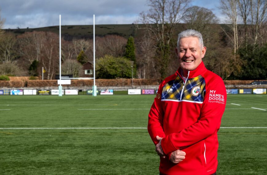 Scotland and Lions legend Gavin Hastings supports Canterbury of New Zealand, My Name’5 Doddie Foundation and The British & Irish Lions' kit launch ahead of The British & Irish Lions 2025 tour.