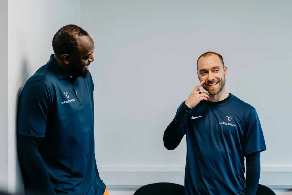Usain Bolt & Christian Eriksen team up for Laureus Sport for Good visit in Manchester at Street League