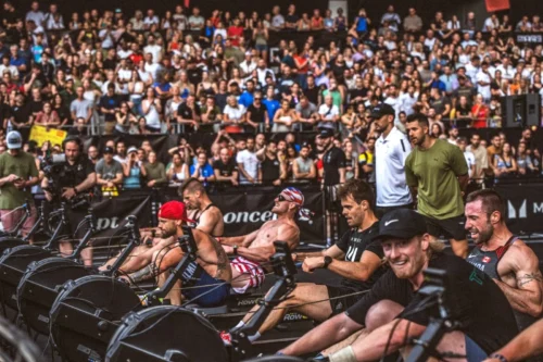 HYROX Participants Rowing