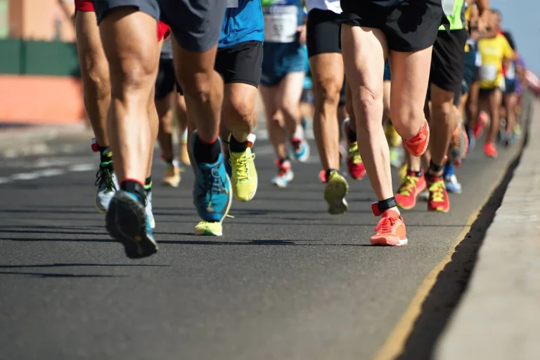 Marathon running in the light of evening