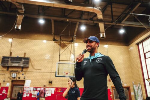 Anton Ferdinand visits Washington Elementary School