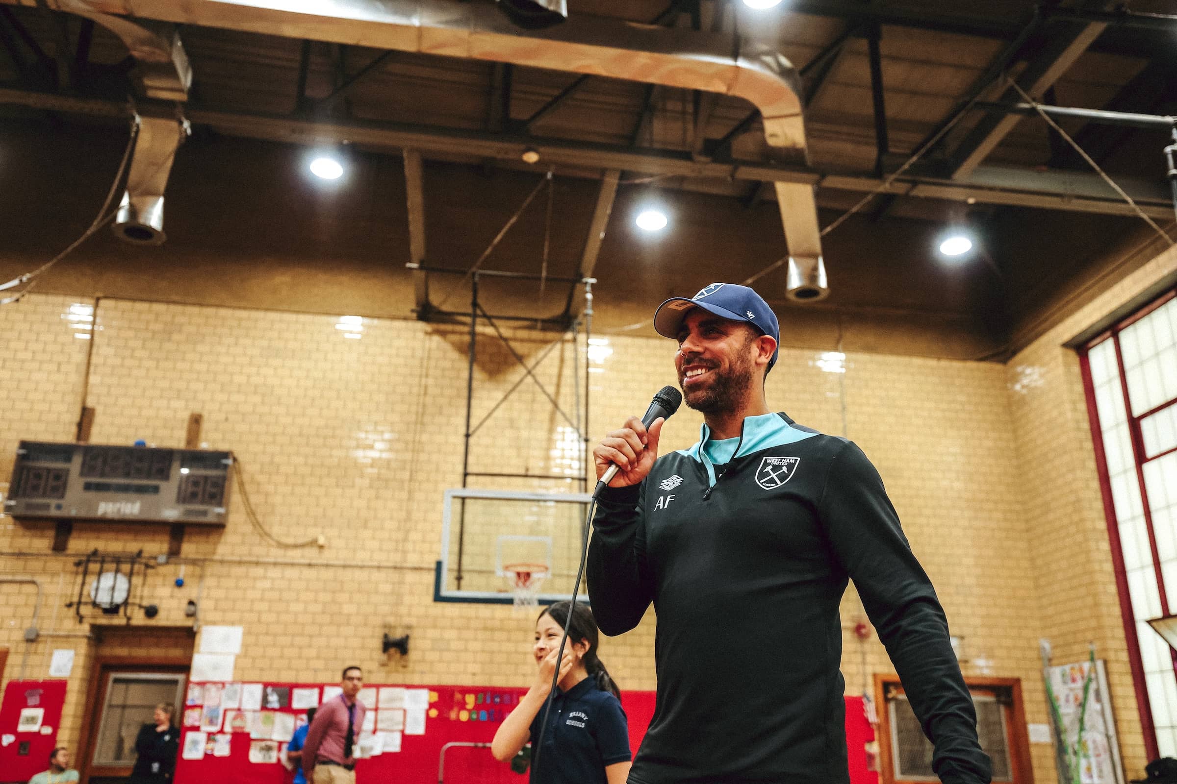 Anton Ferdinand visits Washington Elementary School