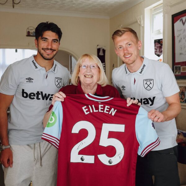 James Ward Prowse and Carlos Soler Visit West Ham Fan Eileen