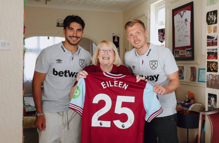 James Ward Prowse and Carlos Soler Visit West Ham Fan Eileen
